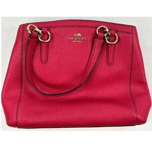 Coach Minetta Crossbody Handbag Bright Pink Crossgrain Leather F57847